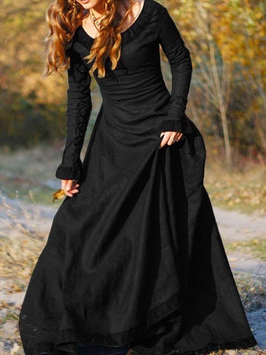 Valenzora | Damen-Kleid Rundhals Langarm-Kleid