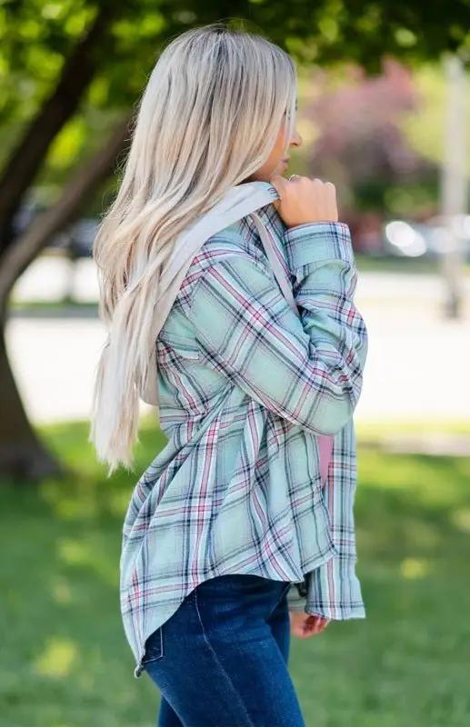 Valenzora | Women's Hoodie Button-Down Casual Shirt Jacket