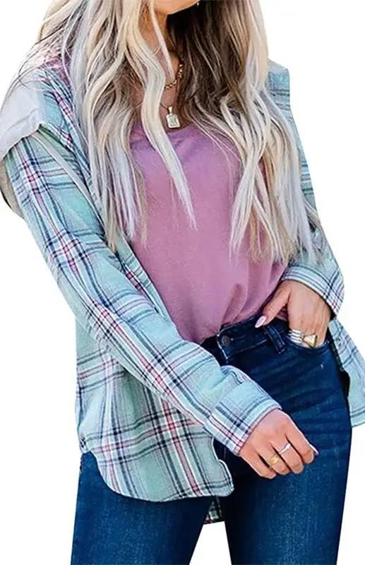 Valenzora | Women's Hoodie Button-Down Casual Shirt Jacket