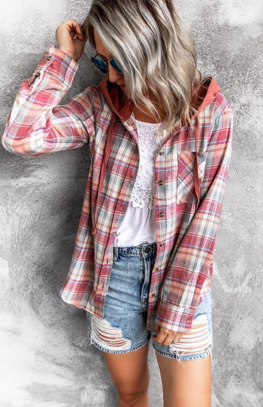 Valenzora | Women's Hoodie Button-Down Casual Shirt Jacket
