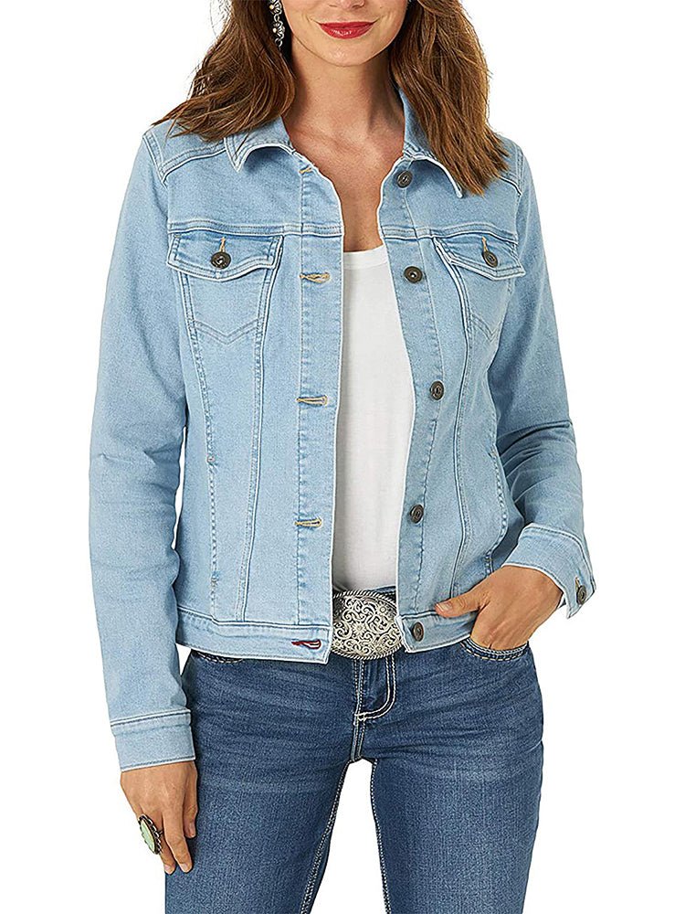 Valenzora | Women's Jackets Single-breasted denim jacket with pockets