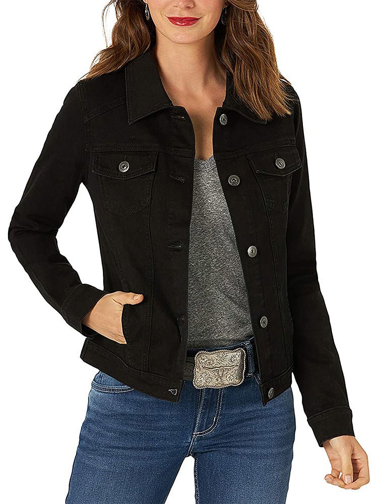 Valenzora | Women's Jackets Single-breasted denim jacket with pockets