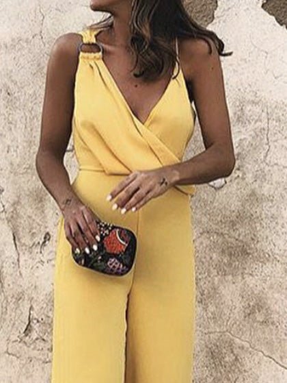 Valenzora | Damen-Playsuits, lässiger Overall mit V-Ausschnitt, Trägern, ärmellos