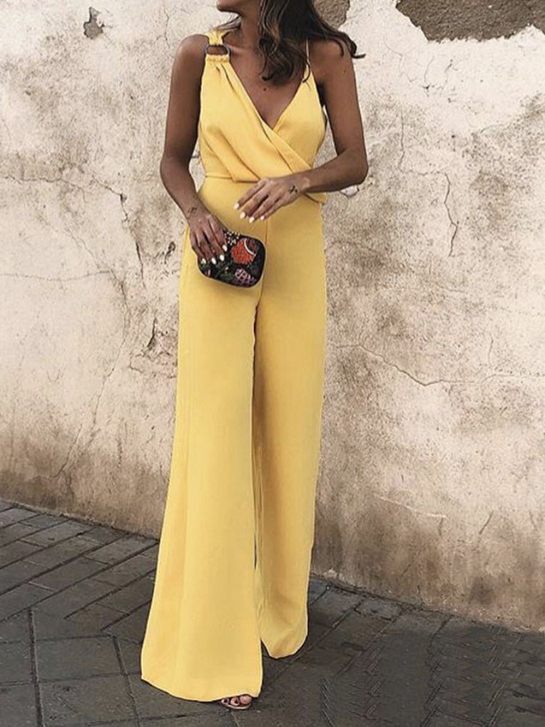 Valenzora | Damen-Playsuits, lässiger Overall mit V-Ausschnitt, Trägern, ärmellos