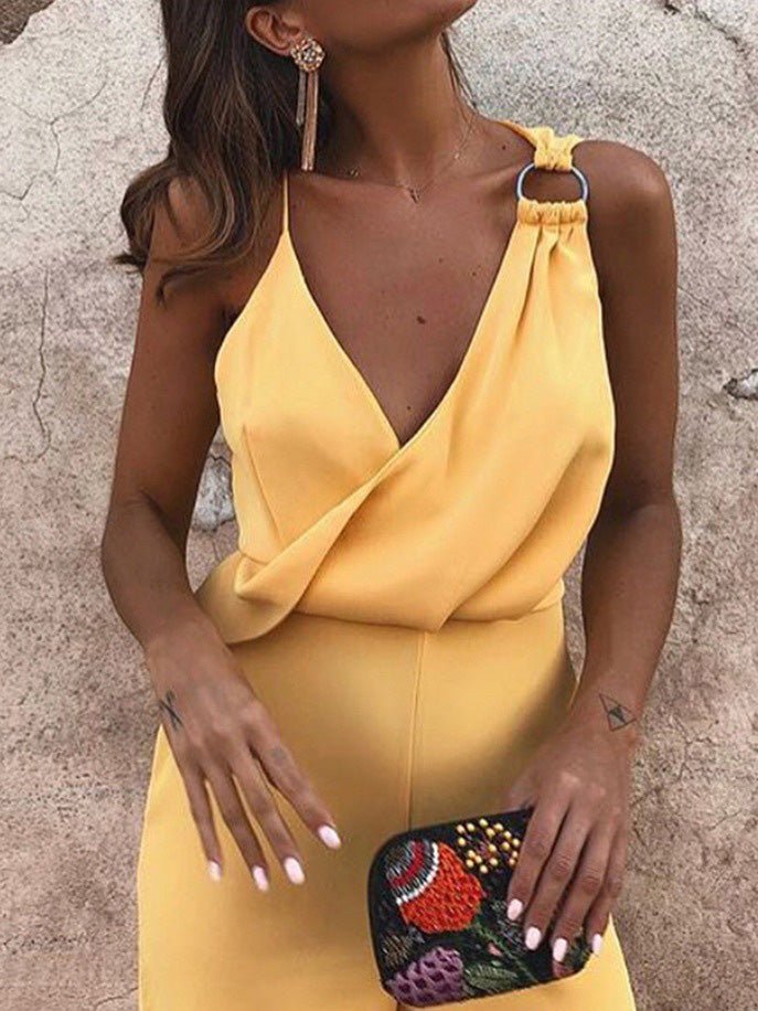 Valenzora | Damen-Playsuits, lässiger Overall mit V-Ausschnitt, Trägern, ärmellos
