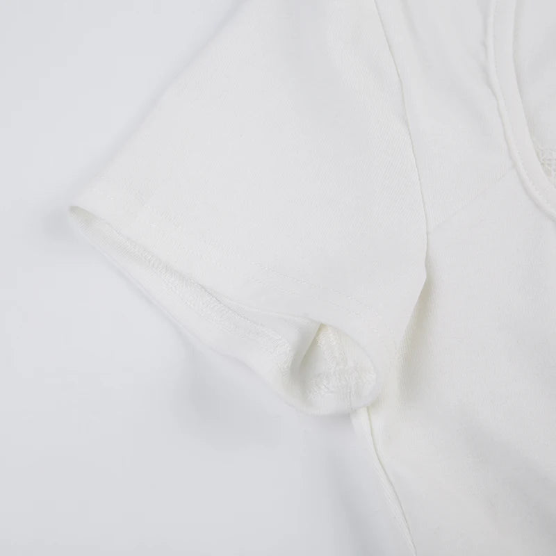 Valenzora | Top with lace trim, square neckline and drawstring