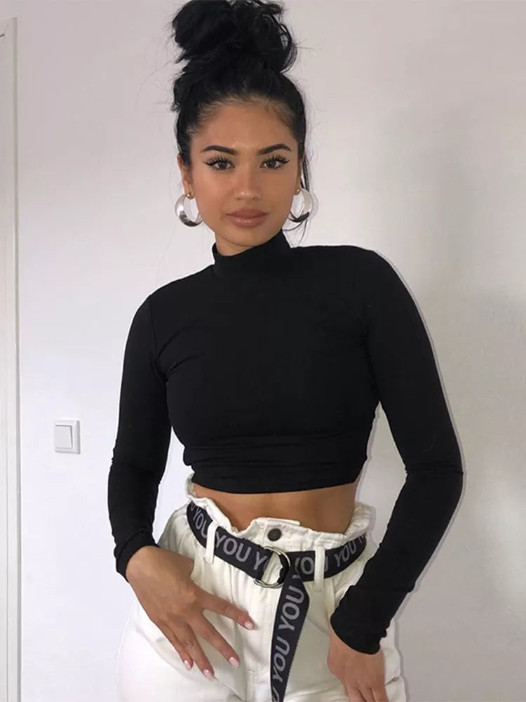 Valenzora | Sexy T-shirt with bandage and long sleeves