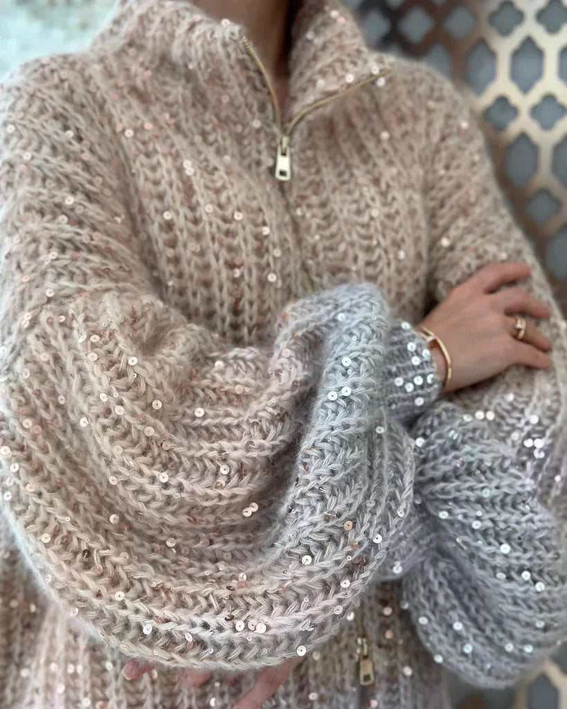 Valenzora Knitted pullover jacket with sequins