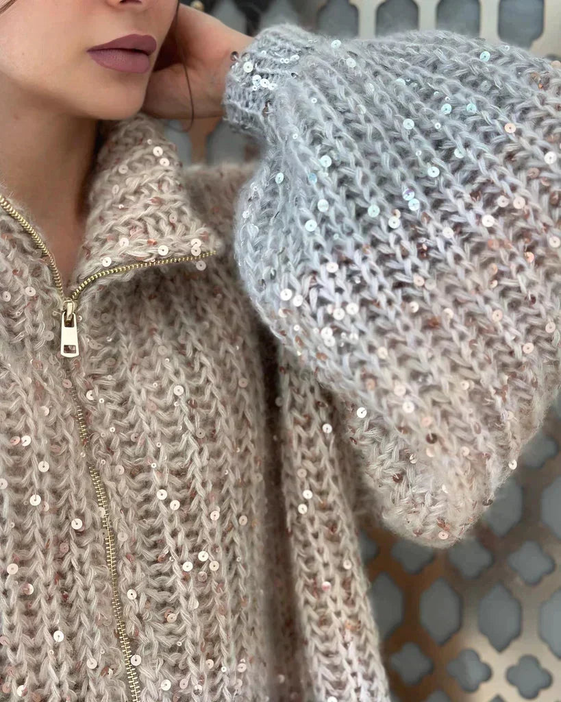 Valenzora Knitted pullover jacket with sequins