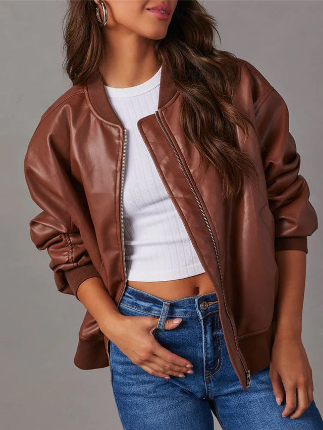 Valenzora | Lockere Lederjacke für Damen