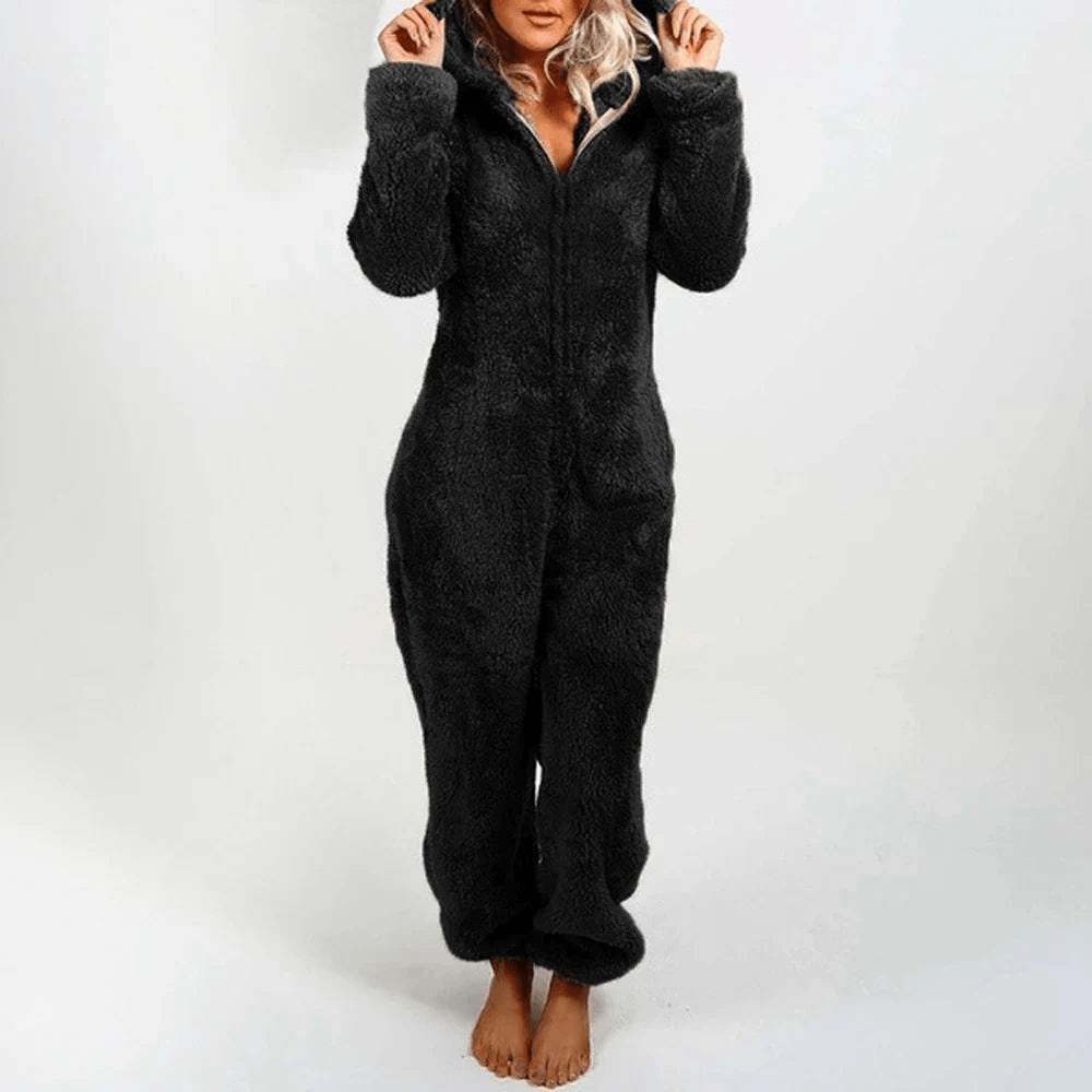 Valenzora | Playful Teddy Bear Women's Jumpsuit Soft Plush Pajamas