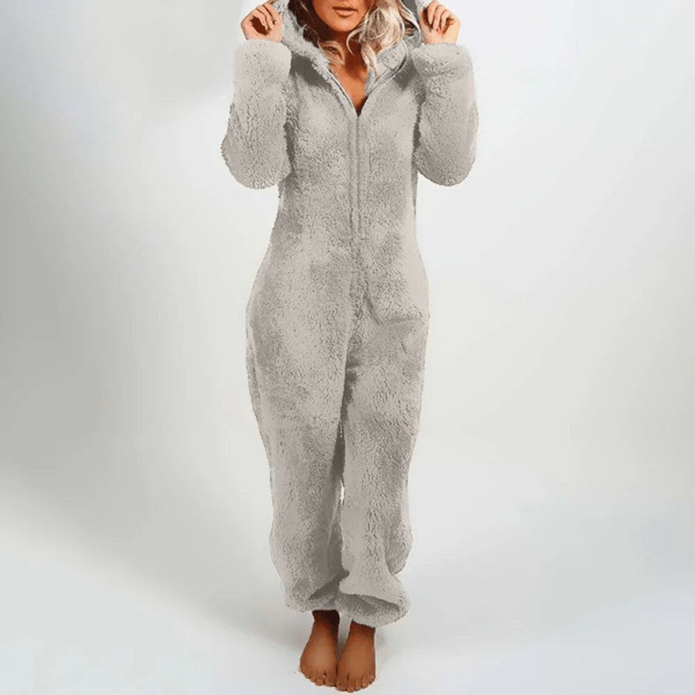 Valenzora | Playful Teddy Bear Women's Jumpsuit Soft Plush Pajamas