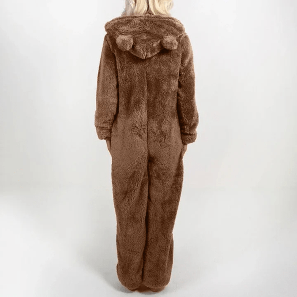 Valenzora | Playful Teddy Bear Women's Jumpsuit Soft Plush Pajamas