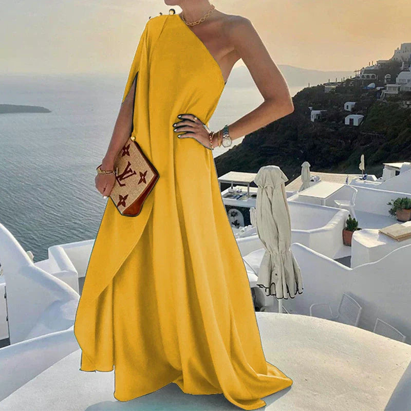 Valenzora | Maxikleid mit Schulterdrapierung für Damen