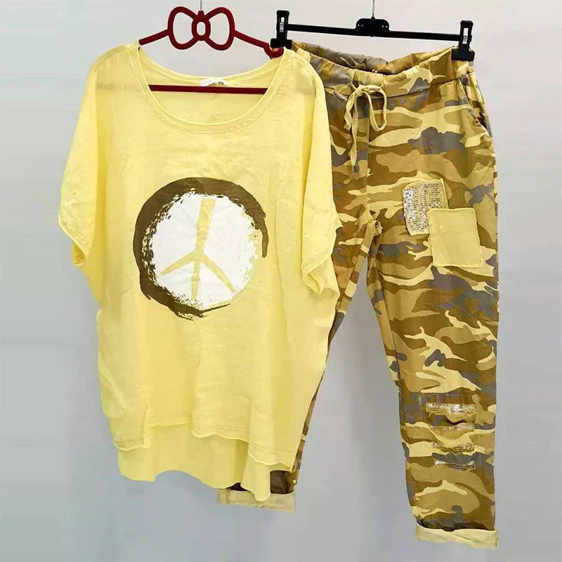 Valenzora | Zweiteiliges Tarn-Outfit für Damen – trendiges Outfit