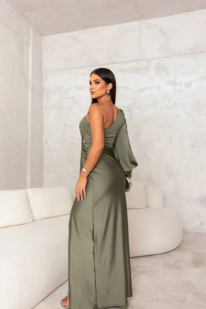 Valenzora | Elegantes One-Shoulder-Kleid mit seitlichem Schlitz