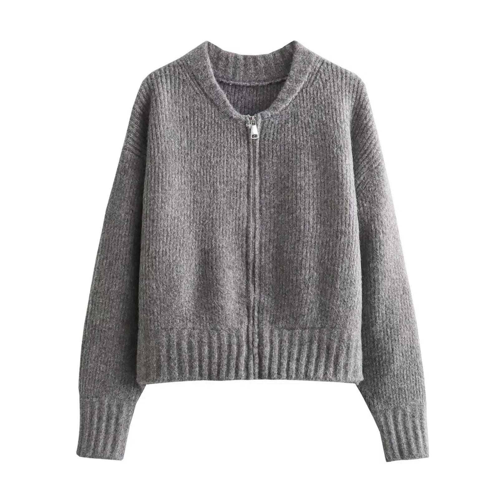 Großer Cardigan mit Reißverschluss