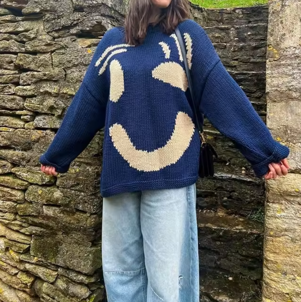 – Oversized cotton knit sweater