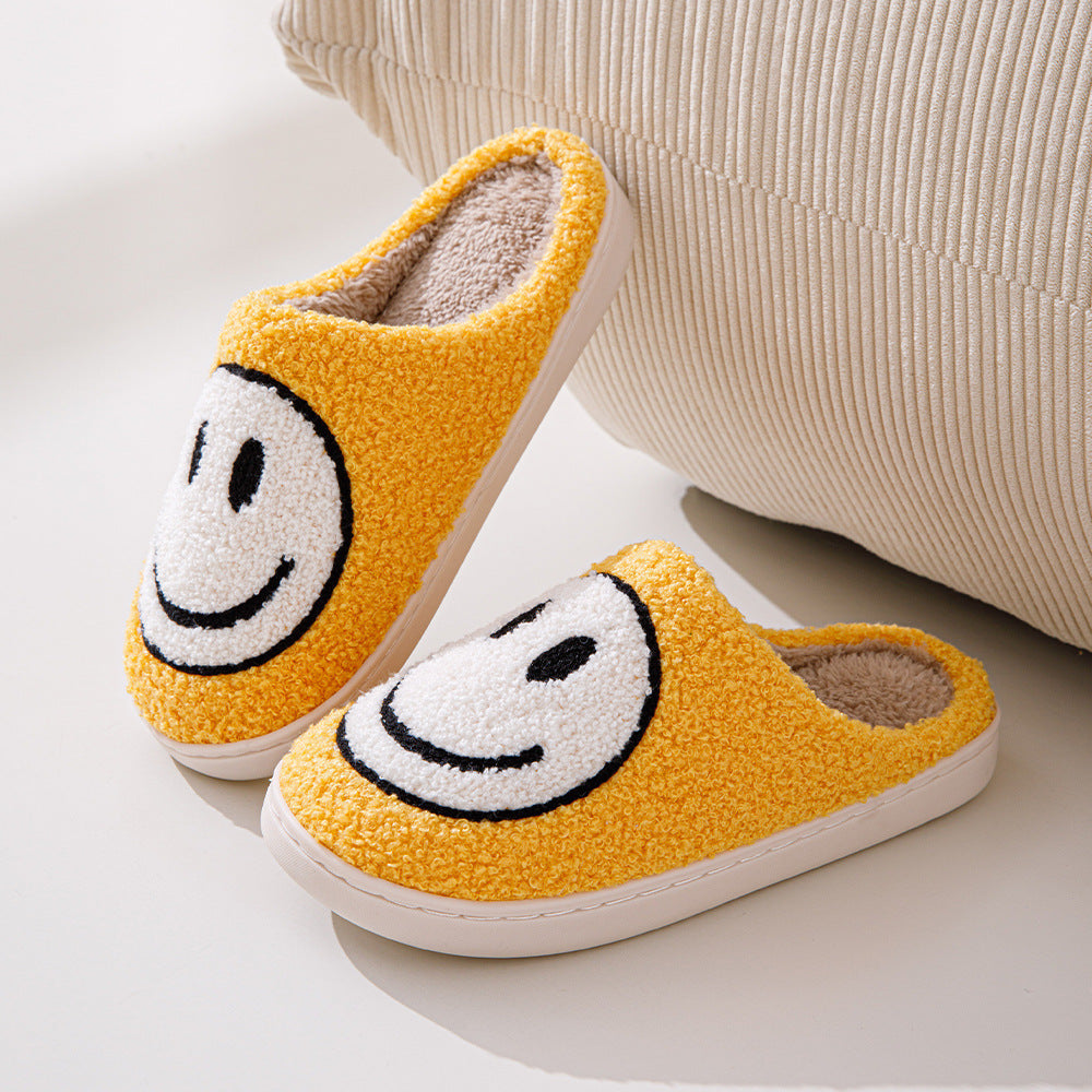 Valenzora Large Smiley Pattern Fur Slippers